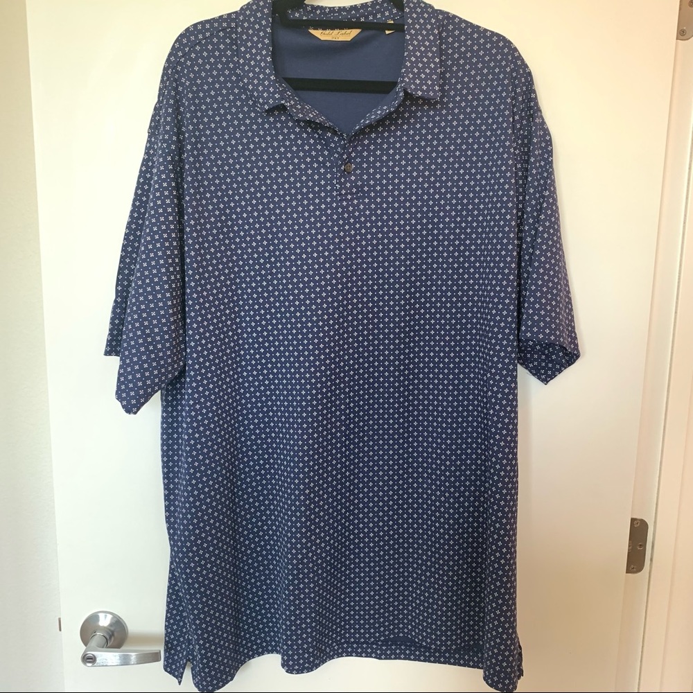 NWT Mens Roundtree & Yorke Blue & White Polo 2XT Big and Tall